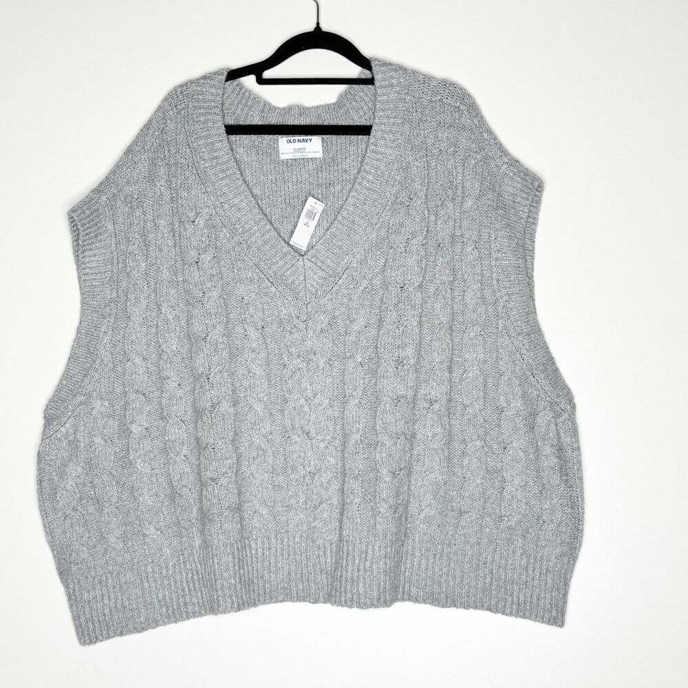 Old Navy Gray V-Neck Sweater